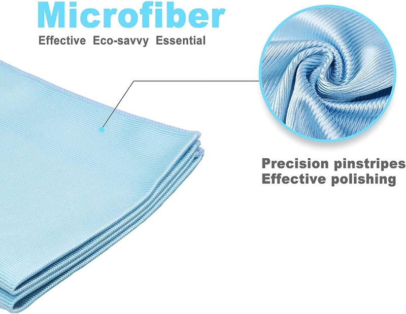 Korwex Window Cleaning Cloth, Glass Cleaning Cloth, Streaks Schatches Free. (Blue 4 Pack) - Image 2